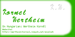 kornel wertheim business card