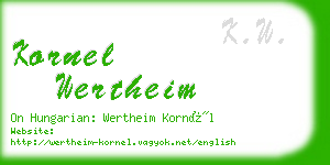 kornel wertheim business card